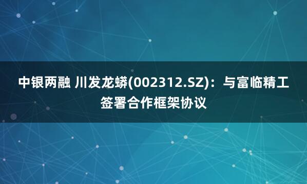 中银两融 川发龙蟒(002312.SZ)：与富临精工签署合作框架协议
